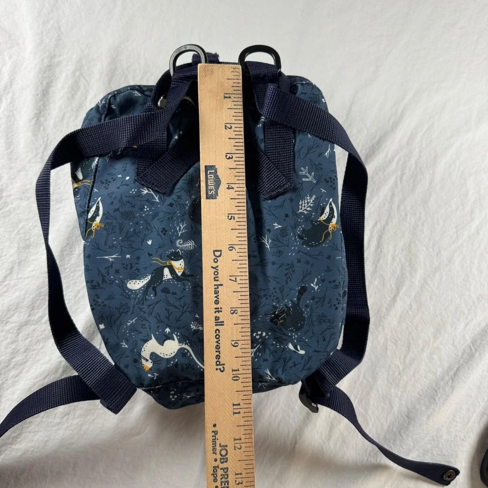 Fjallraven Kanken Mini Blue Fable Print Mini Backpack Shoulder Strap Handle